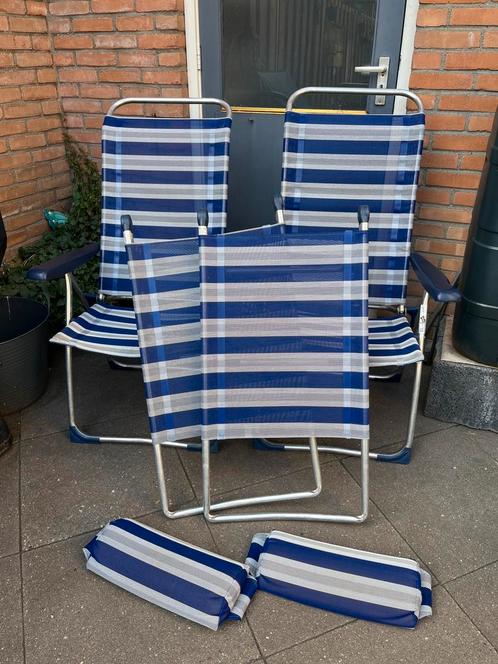2x Crespo stoel met voetensteun+hoofdkussen, Caravans en Kamperen, Kampeermeubelen, Gebruikt, Campingstoel, Ophalen