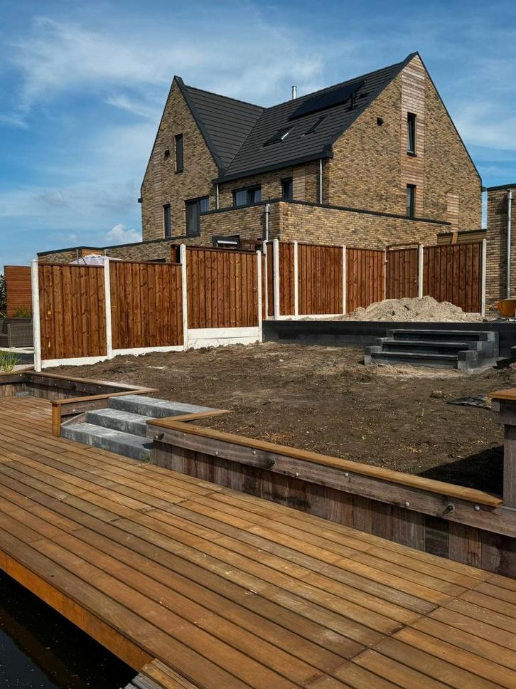 Mooie Nobifix schutting met lichtgrijs beton, Tuin en Terras, Schuttingen, Nieuw, Overige materialen, 1 tot 2 meter, Minder dan 3 meter