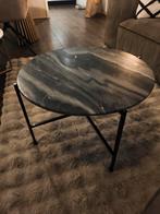 Ronde salontafel met marmeren blad 58 cm doorsnede, Ophalen, 50 tot 100 cm, Rond, 50 tot 100 cm