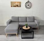Grijze hoekbank – schoon, fris & direct leverbaar, 125 cm of meer, 125 cm of meer, Ophalen of Verzenden, Zo goed als nieuw