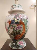 chinese lamp vaas handgeschilderd, Gebruikt, Wit, Aardewerk of Porselein, Ophalen of Verzenden