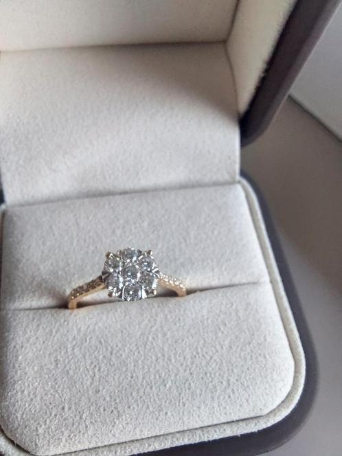 18 karat Engagement ring, Sieraden, Tassen en Uiterlijk, Ringen, Zo goed als nieuw, Dame, 17 tot 18, Geel, Goud, Ophalen of Verzenden