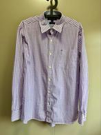 Tommy Hilfiger lila wit geblokt overhemd | katoen | mt L, Kleding | Heren, Paars, Tommy Hilfiger, Ophalen of Verzenden, Zo goed als nieuw