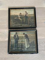 2 x oleografie. Jean- Francois Millet. The Angelus en Vesper, Ophalen