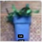 ijzeren bloempot met kunstplant Herts hoorn, Vierkant, Ophalen of Verzenden, Zo goed als nieuw, Metaal