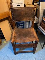 Antieke Eetkamerstoel met Leren Bekleding, Antiek en Kunst, Antiek | Meubels | Stoelen en Banken, Ophalen of Verzenden