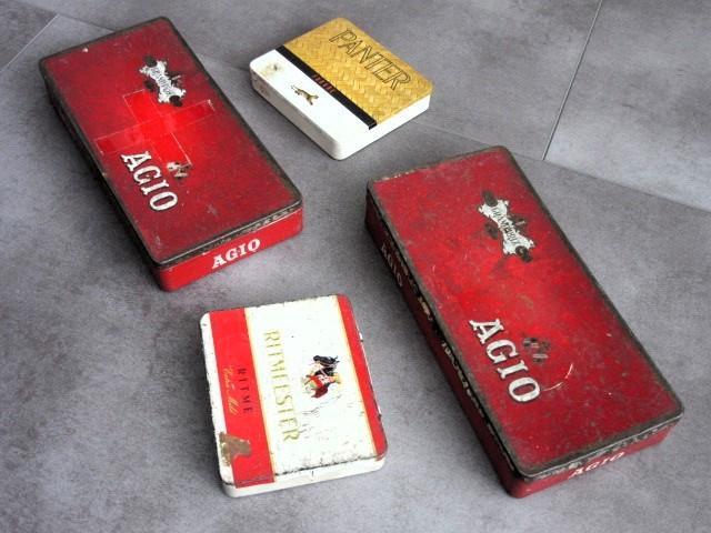 4 blikken sigaardoos Panter Ritmeester Agio - sigaar blik, Verzamelen, Rookartikelen, Aanstekers en Luciferdoosjes, Gebruikt, Tabaksdoos of Verpakking