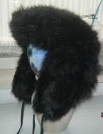 Bontmuts zwart kunstbont dames of heren, Kleding | Dames, Mutsen, Sjaals en Handschoenen, H&M, Maat 46/48 (XL) of groter, Ophalen of Verzenden