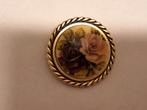 Vintage Goudkl. Sjaalclip met Rozen, Sieraden, Tassen en Uiterlijk, Broches, Gebruikt, Minder dan 4 cm, Ophalen of Verzenden, Goud