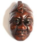 Ironwood Netsuke Masker Meiji periode Japan, Antiek en Kunst, Kunst | Niet-Westerse kunst, Ophalen of Verzenden