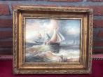 prachtschilderij, schepen voor de kust, Antiek en Kunst, Kunst | Schilderijen | Klassiek, Ophalen of Verzenden