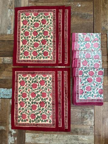 Anokhi Handworks stoffen placemats servetten batik India beschikbaar voor biedingen