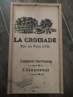 Vintage La Croisade Wijnkist met 2 wijn fles  is nog dicht, Ophalen, Gebruikt, Overige houtsoorten, Minder dan 50 cm