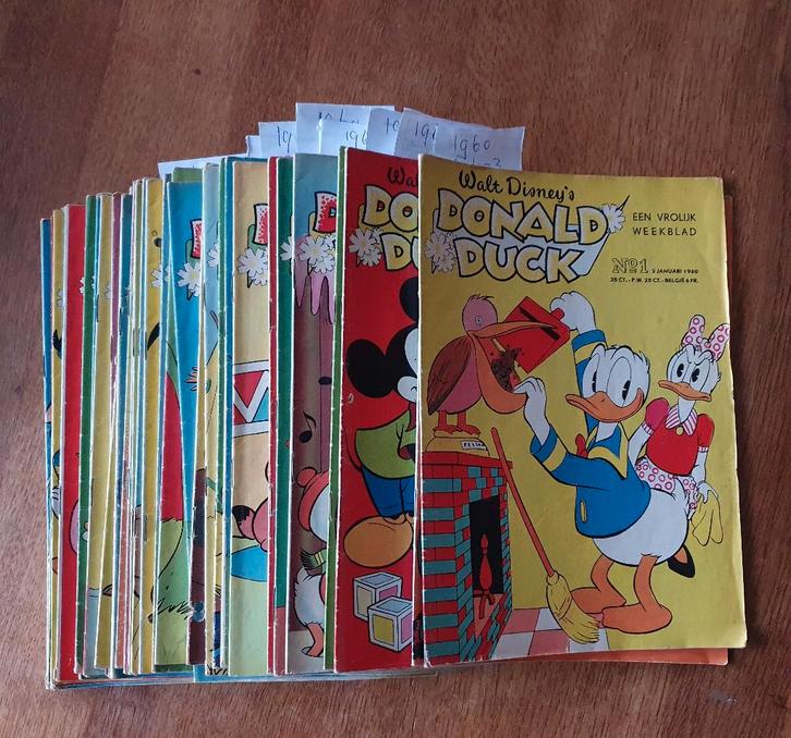 Donald Duck 40 strips 2 januari t/m 31 december 1960, Boeken, Stripboeken, Gelezen, Meerdere stripboeken, Ophalen of Verzenden