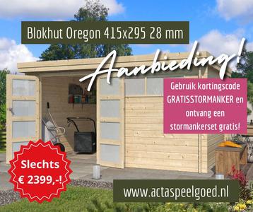 Blokhut Berging Tuinhuis Schuur Oregon 415x295 28 mm beschikbaar voor biedingen