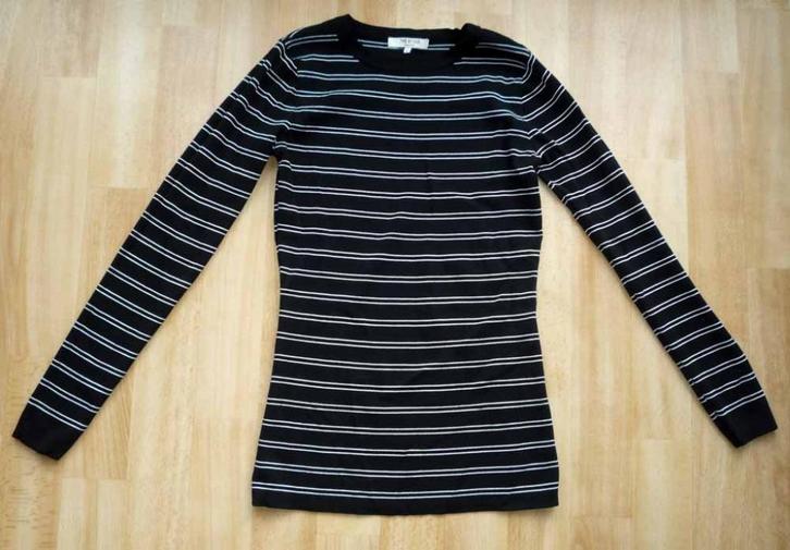 Zwart wit gestreept lang aansluitend truitje, The Sting L, Kleding | Dames, Tops, Zo goed als nieuw, Maat 42/44 (L), Zwart, Lange mouw