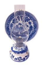 Olielamp - Chinese wand olie lamp antiek porselein blauw, Antiek en Kunst, Verzenden