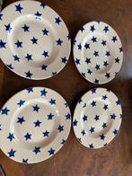 4 boterham bordjes blauwe sterren emma bridgewater, Ophalen of Verzenden, Zo goed als nieuw, Bord(en), Overige stijlen