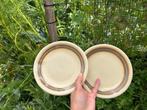 2x Retro bruin crème borden, Ophalen of Verzenden, Zo goed als nieuw, Overige stijlen, Bord(en)
