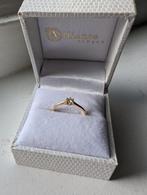 Gouden ring met 0.10 diamant, Ophalen, Gebruikt, Kleiner dan 17, Met edelsteen
