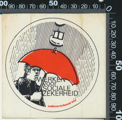 Sticker: FNV - Werken voor sociale zekerheid (2), Verzamelen, Stickers, Zo goed als nieuw, Bedrijf of Vereniging, Verzenden