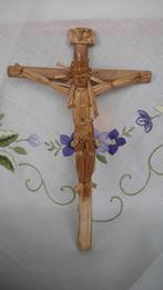1119 Mooi apart Ouder kruis met mooi Corpus geheel van stro, Ophalen of Verzenden, Zo goed als nieuw, Beeld(je), Christendom | Katholiek