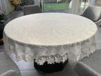 Open geweven crèmekleurig tafelkleed, doorsnee 170 cm, Huis en Inrichting, Ophalen of Verzenden, Nieuw, Rond, Binnen