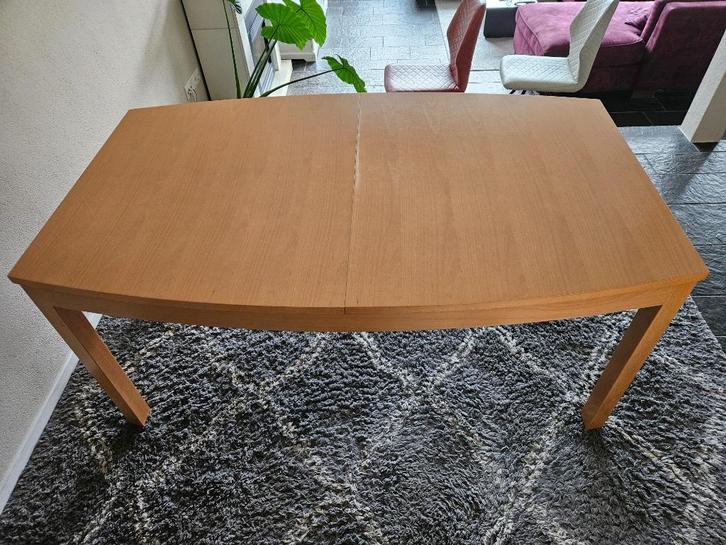 Uitschuifbare ovale eettafel, Huis en Inrichting, Tafels | Eettafels, Gebruikt, 50 tot 100 cm, 150 tot 200 cm, Vier personen, Ovaal