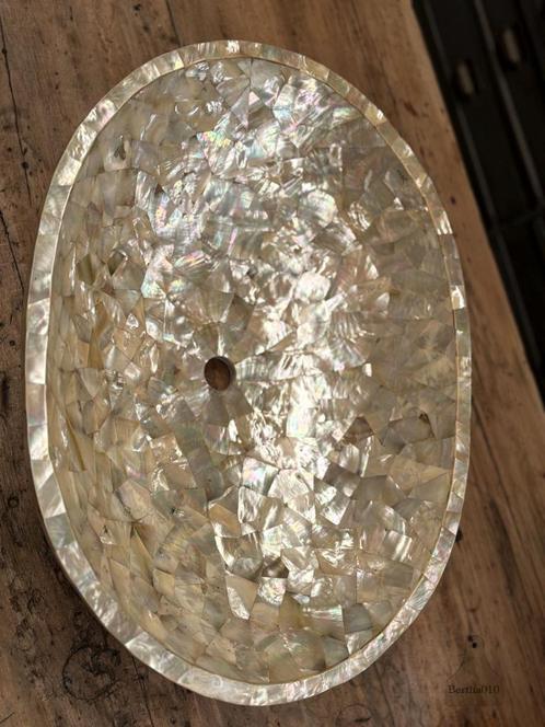 Mother of pearls wasbak parelmoer waskom, Doe-het-zelf en Verbouw, Sanitair, Zo goed als nieuw, Wastafel, Ophalen of Verzenden