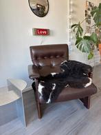 Vintage Coja bruin lederen fauteuil stoel, Huis en Inrichting, Fauteuils, Ophalen, Minder dan 50 cm, Zo goed als nieuw, Leer