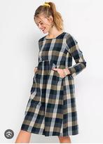 Bonprix geruite Jurk, Kleding | Dames, Jassen | Winter, Bonprix, Blauw, Maat 42/44 (L), Ophalen of Verzenden