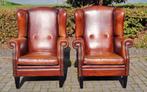 2x schapenleren Chesterfield oor fauteuil + BEZORGING GRATIS