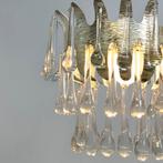 Brustalist Palwa Kroonluchter pegels Jaren 60, Huis en Inrichting, Lampen | Kroonluchters, Ophalen of Verzenden, Gebruikt, Glas