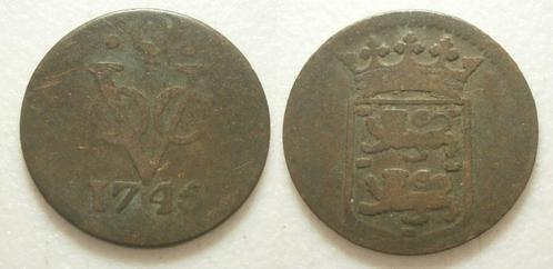 PD10130 West Friesland VOC Duit 1745, Postzegels en Munten, Munten | Nederland, Losse munt, 1 cent, Vóór koninkrijk, Verzenden