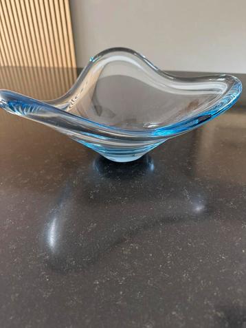 Holmegaard denenmarken Glazen schaal, blauw accent beschikbaar voor biedingen