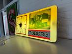 Vintage Tuborg Wandklok met Verlichting 1975, Ophalen, Gebruikt, Reclamebord, Plaat of Schild, Overige merken