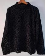 Top met zwart fluwelen zebraprint Elvira maat L/40, Maat 38/40 (M), Zwart, Nieuw, Ophalen of Verzenden