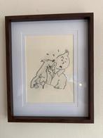 Kuifje Tekening Ingelijst, Antiek en Kunst, Kunst | Tekeningen en Foto's, Ophalen of Verzenden