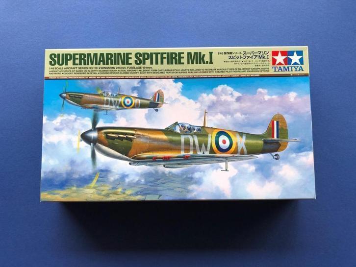 Tamiya	61119	Supermarine Spitfire Mk.I	1/48, Hobby en Vrije tijd, Modelbouw | Vliegtuigen en Helikopters, Nieuw, Groter dan 1:72
