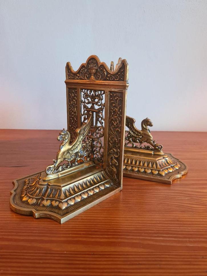 Antieke boekensteunen Art Deco - Gotische, Antiek en Kunst, Antiek | Boeken en Bijbels, Ophalen of Verzenden