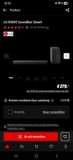Soundbar LG DS60T Zwart, Ophalen of Verzenden, Versterker