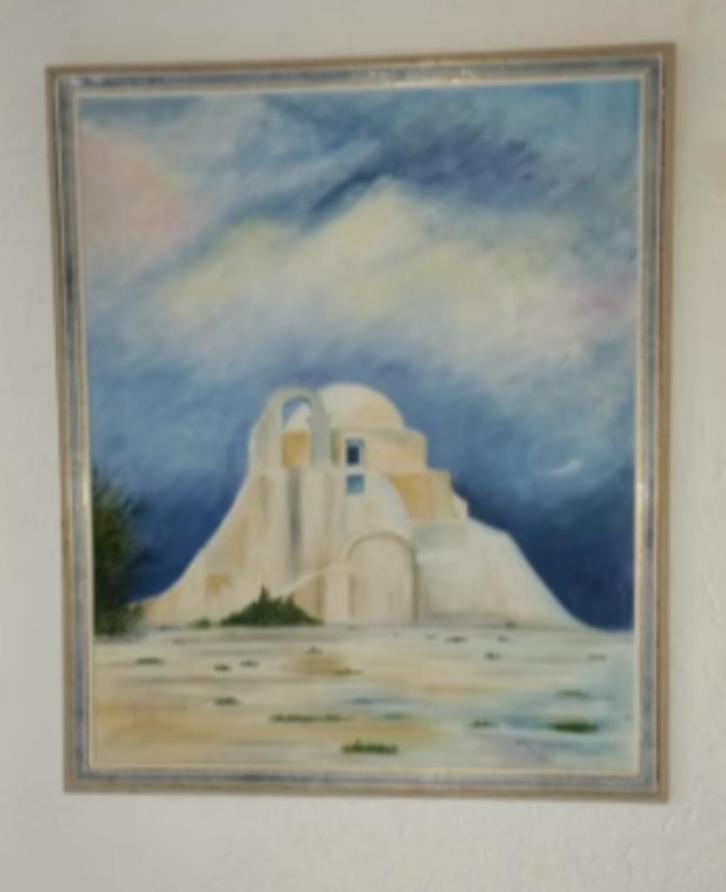Schilderij Janet Christie 1994 Mykonos., Antiek en Kunst, Kunst | Schilderijen | Klassiek, Ophalen