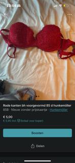 Rode kanten voorgevormde BH 85D Hunkemöller, Ophalen of Verzenden, Rood, BH