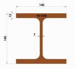 Stalen H-profielen - Diverse lengtes beschikbaar, Tuin en Terras, Ophalen, Gebruikt, 250 cm of meer, Balken