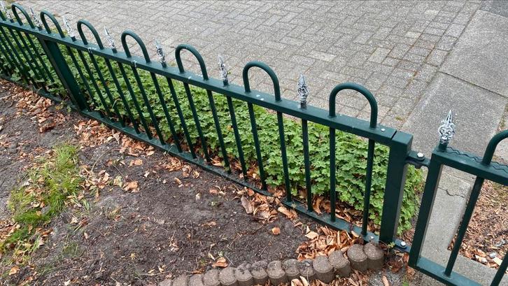 Sierpoort met hekwerk en loopdeur, Tuin en Terras, Tuinhekken en Hekwerk, Gebruikt, Sierhekwerk, Aluminium, Met poort, Ophalen