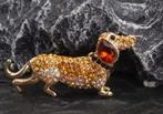 Broche Tekkelhondje met strass 5-2,5cm, Verzenden, Nieuw, Zilver, Zilver