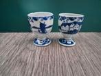 2 in Delfts blauw geschilderde eierdopjes, Ophalen of Verzenden