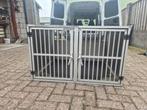 Dubbele aluminium autokennels, Dieren en Toebehoren, Hondenhokken, Ophalen, Gebruikt, 110 cm of meer, 100 cm of meer