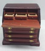 poppenhuis (1:12) Chippendale Secretaire, Ophalen of Verzenden, Nieuw, Poppenhuis