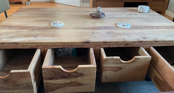 Onbewerkte sheesham salontafel (mangohout stijl), Huis en Inrichting, Tafels | Salontafels, Zo goed als nieuw, Minder dan 50 cm